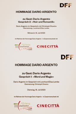 Dario Argento in conversation at the DFF