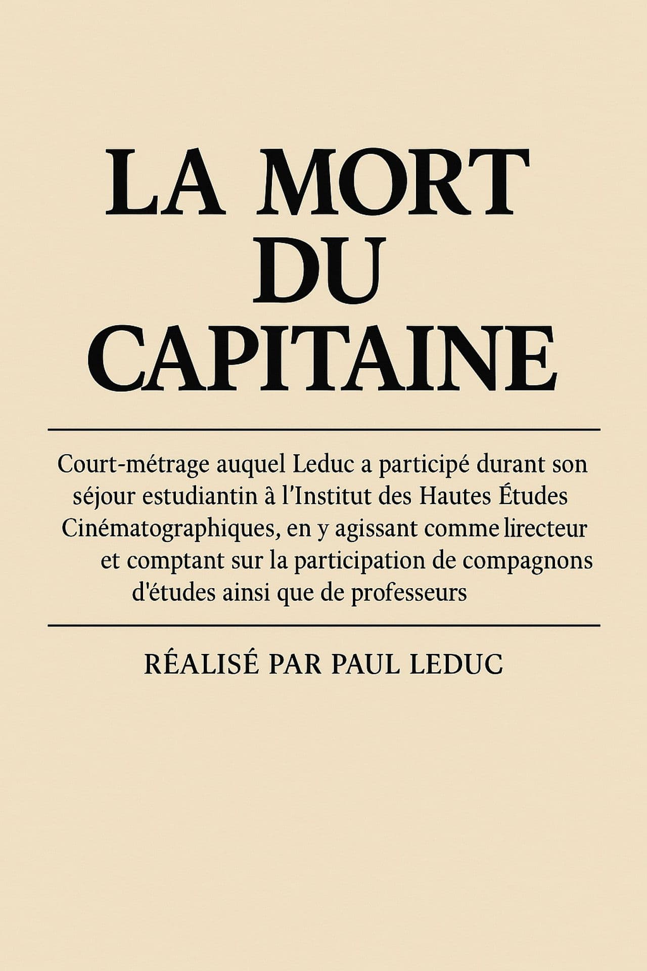 La mort du capitaine