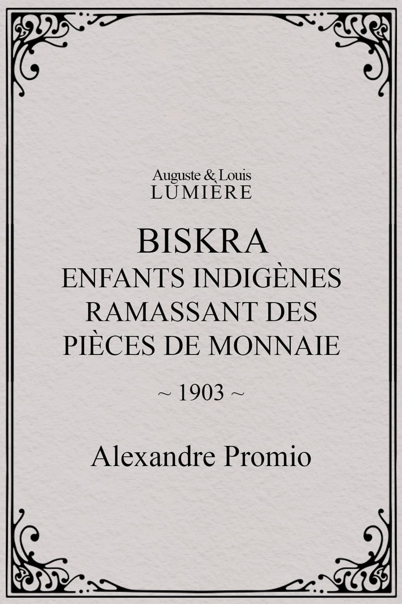 Biskra : enfants indigènes ramassant des pièces de monnaie