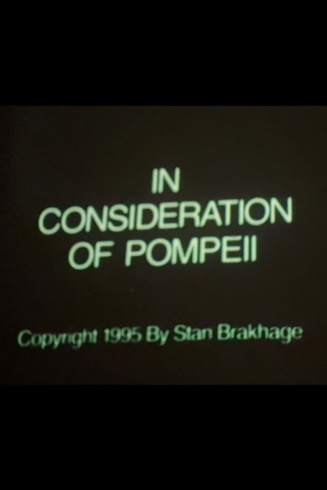 In Consideration of Pompeii