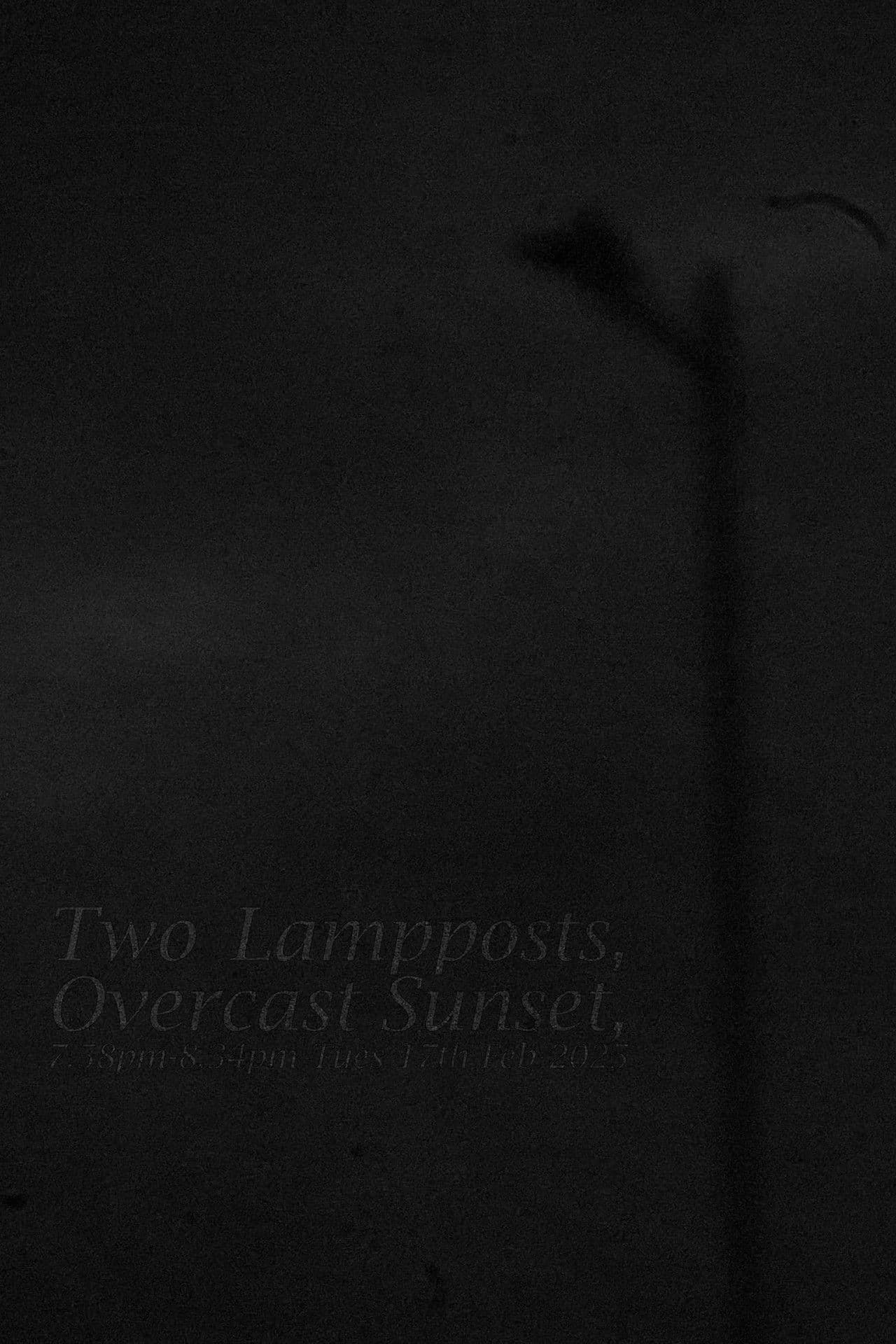 Two Lampposts, Overcast Sunset, 7.58pm-8.34pm Tues 17th Feb 2025